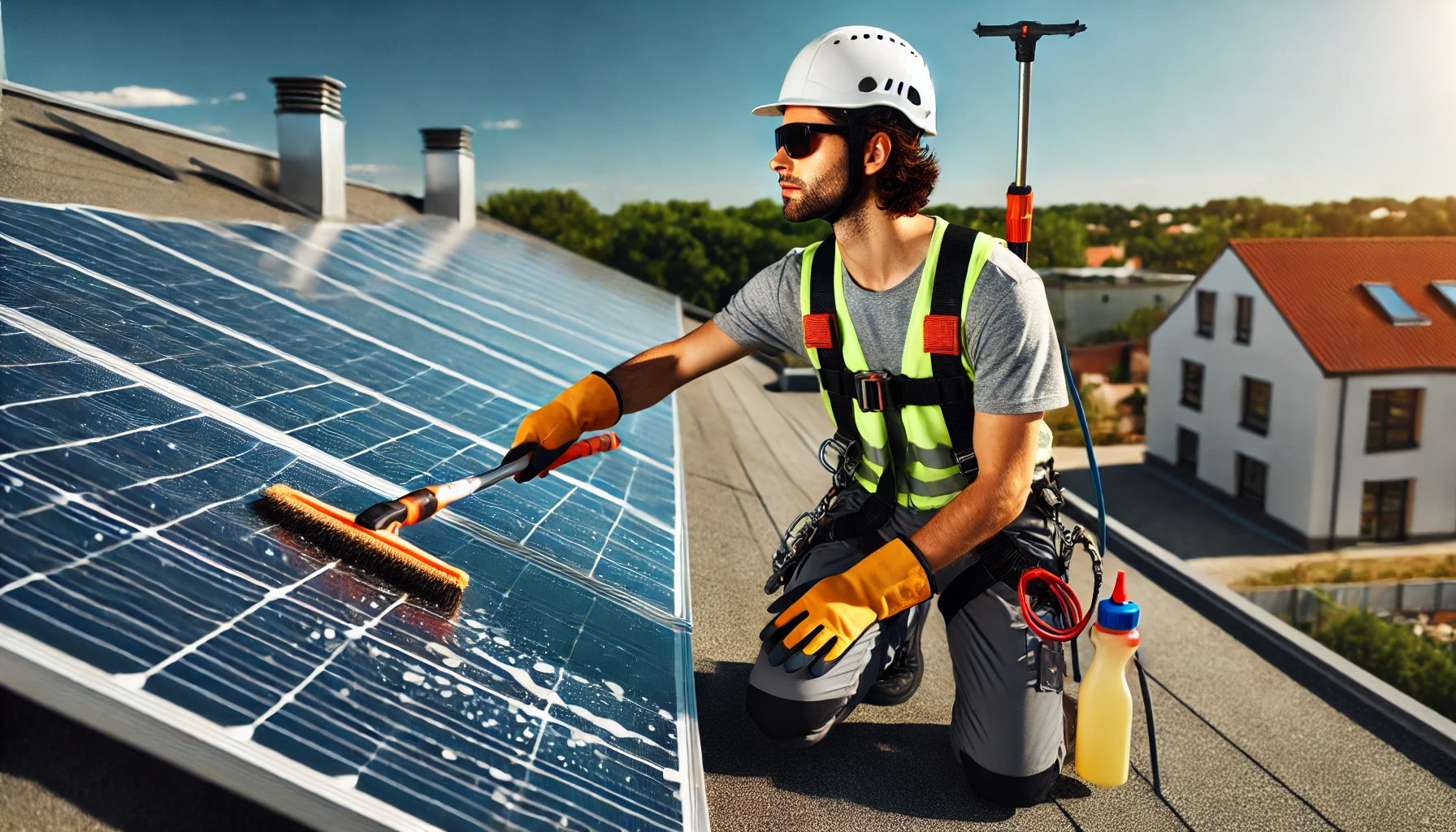 Thumbs-up icon over solar panels